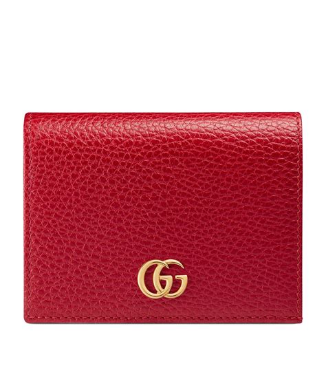 gucci red leather card case|Gucci wallet price.